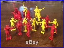 Vintage Marx Ideal Canadian Mounties and Horses 64mm Red Yellow Rare HTF
