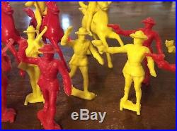 Vintage Marx Ideal Canadian Mounties and Horses 64mm Red Yellow Rare HTF