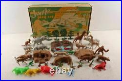 Vintage Marx Jungle Play Set Large Animals & Original Box