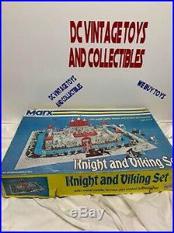 Vintage Marx Medieval Knights and Vikings Castle Playset Original Box