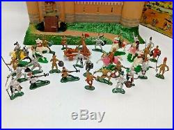 Vintage Marx Miniature Knights & Castle Playset with Box & Figures