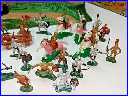 Vintage Marx Miniature Knights & Castle Playset with Box & Figures