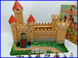 Vintage Marx Miniature Knights & Castle Playset with Box & Figures