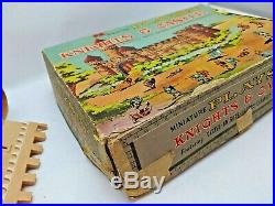 Vintage Marx Miniature Knights & Castle Playset with Box & Figures