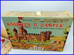 Vintage Marx Miniature Knights & Castle Playset with Box & Figures