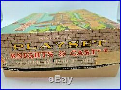 Vintage Marx Miniature Knights & Castle Playset with Box & Figures