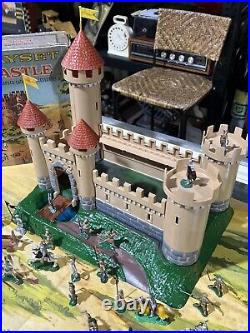 Vintage Marx Miniature Playset Knights & Castle With Original Box c. 1960's Toy