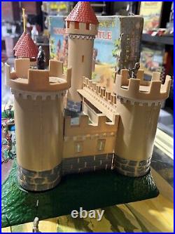 Vintage Marx Miniature Playset Knights & Castle With Original Box c. 1960's Toy