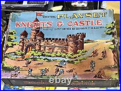 Vintage Marx Miniature Playset Knights & Castle With Original Box c. 1960's Toy