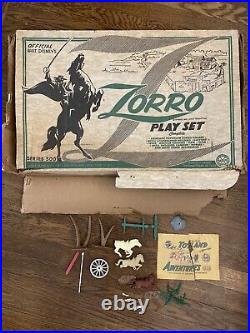 Vintage Marx Official Walt Disney Zorro Play Set series 500 Box Only Some Parts