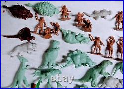 Vintage Marx One Million BC Prehistoric Lot Of 40+ Dinosaurs Cavemen Accessories