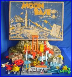 Vintage Marx Operation Moon Base Playset Rare Lunar Moon Alien Rocket Box Toy MX