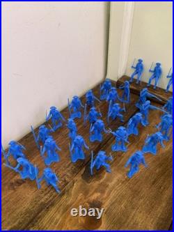Vintage Marx Others Civil Revolutionary War Indians Plastic Toys Blue 94 piece