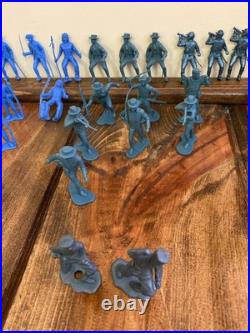 Vintage Marx Others Civil Revolutionary War Indians Plastic Toys Blue 94 piece