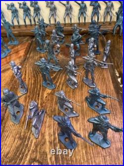 Vintage Marx Others Civil Revolutionary War Indians Plastic Toys Blue 94 piece