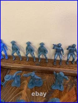 Vintage Marx Others Civil Revolutionary War Indians Plastic Toys Blue 94 piece