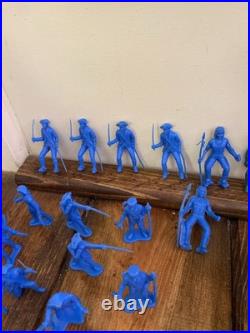 Vintage Marx Others Civil Revolutionary War Indians Plastic Toys Blue 94 piece
