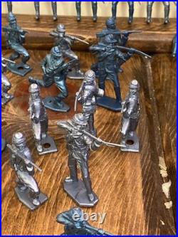 Vintage Marx Others Civil Revolutionary War Indians Plastic Toys Blue 94 piece
