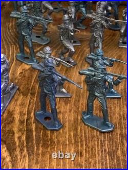 Vintage Marx Others Civil Revolutionary War Indians Plastic Toys Blue 94 piece