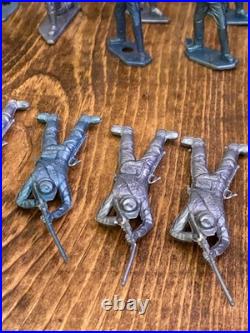 Vintage Marx Others Civil Revolutionary War Indians Plastic Toys Blue 94 piece