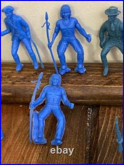 Vintage Marx Others Civil Revolutionary War Indians Plastic Toys Blue 94 piece