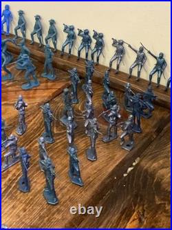 Vintage Marx Others Civil Revolutionary War Indians Plastic Toys Blue 94 piece