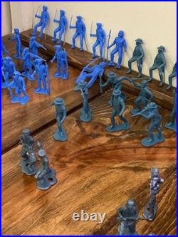 Vintage Marx Others Civil Revolutionary War Indians Plastic Toys Blue 94 piece