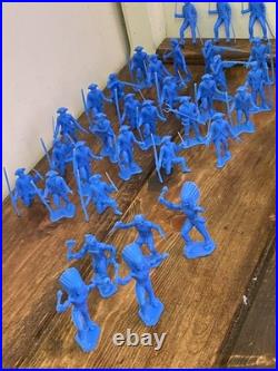 Vintage Marx Others Civil Revolutionary War Indians Plastic Toys Blue 94 piece