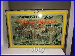 Vintage Marx Playset 1968 Fighting Knights Metal Case & Contents Carry-All 4635
