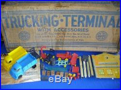 Vintage Marx Playset Freight Trucking Terminal Station Boxed Truck Dock Toy Set