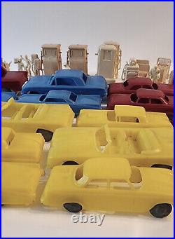 Vintage Marx Playset Gas Service Station Plastic Toy Lot 15 Cars & So Much More