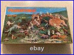 Vintage Marx Prehistoric Dinosaur Playset #3398 36 Dinosaurs 2 Cavemen