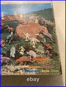 Vintage Marx Prehistoric Dinosaur Playset #3398 36 Dinosaurs 2 Cavemen