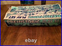Vintage Marx Prehistoric Play Set Dinosaurs, Trees, Ferns, Cavemen, Original Box