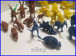 Vintage Marx Prehistoric Playset 28 Dinosaurs, 12 Cavemen Plus Instructions EUC