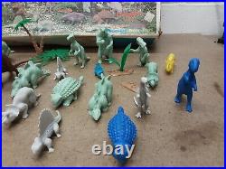 Vintage Marx Prehistoric Playset No. 3398 Dinosaurs, Caveman, Trees, Ferns. IOB