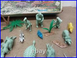 Vintage Marx Prehistoric Playset No. 3398 Dinosaurs, Caveman, Trees, Ferns. IOB