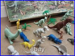 Vintage Marx Prehistoric Playset No. 3398 Dinosaurs, Caveman, Trees, Ferns. IOB