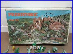 Vintage Marx Prehistoric Playset No. 3398 Dinosaurs, Caveman, Trees, Ferns. IOB