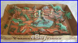 Vintage Marx Prehistoric Times Play Set #3391 Dinosaurs Cavemen Terrain Trees