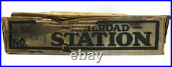 Vintage Marx Railroad Station Tinplate O Scale Trains Tin Playset Mint with Box
