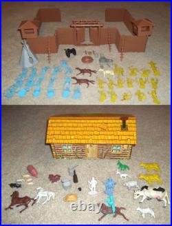 Vintage Marx Rin Tin Tin Fort Apache Cowboy and Indian Play Set