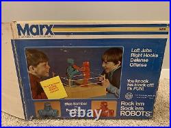 Vintage Marx Rockem Sockem Boxing Robots in Original Box #5015 read