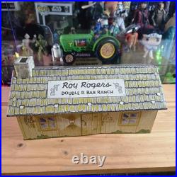 Vintage Marx Roy Rogers Double R Bar Ranch Rodeo Playset Litho Bunkhouse Cowboys