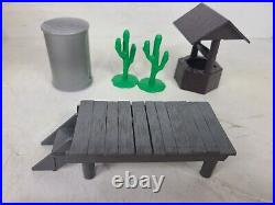 Vintage Marx Roy Rogers Double R Bar Ranch Rodeo Playset Litho Bunkhouse Cowboys