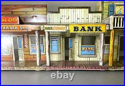 Vintage Marx Roy Rogers Mineral City Western Town Playset Building Tin Litho