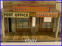Vintage Marx Roy Rogers Mineral City Western Town Tin Lithograph Building