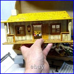 Vintage Marx Roy Rogers Rodeo Ranch Play Set + Box, Assorted Accessories Western