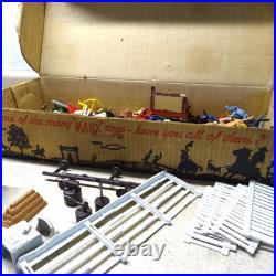 Vintage Marx Roy Rogers Rodeo Ranch Play Set + Box, Assorted Accessories Western