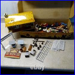 Vintage Marx Roy Rogers Rodeo Ranch Play Set + Box, Assorted Accessories Western